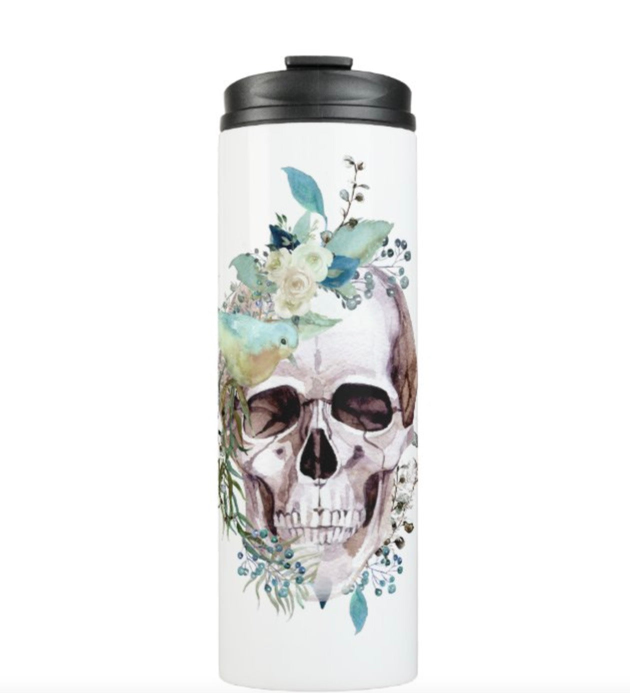 Floral Skull Thermal Tumbler + Free Shipping